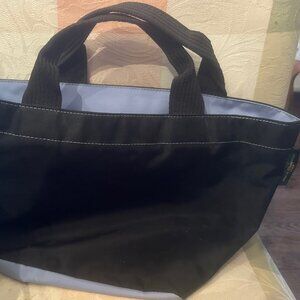 Herve Chapelier Black and Light Blue Handbag (Size Large)
